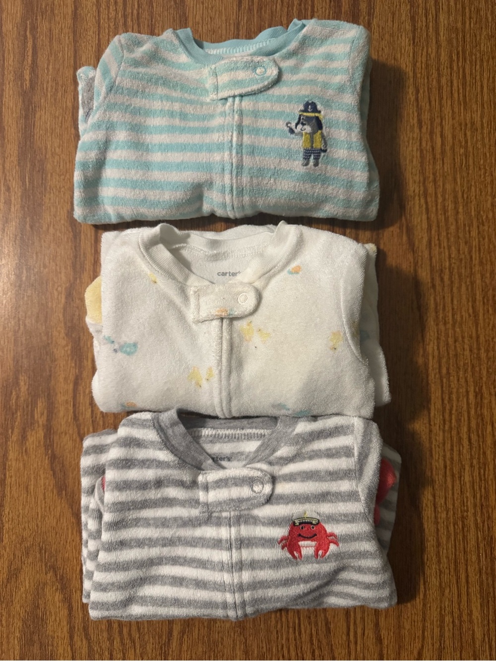 Bundle Of 3 Carter’s Infant Boys Footsie Pajamas